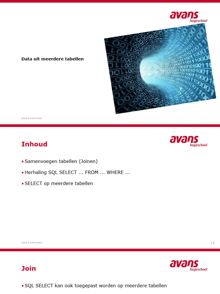 Les 4 Data en Informatie JOIN | PDF