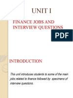 Unit I - Finance Jobs