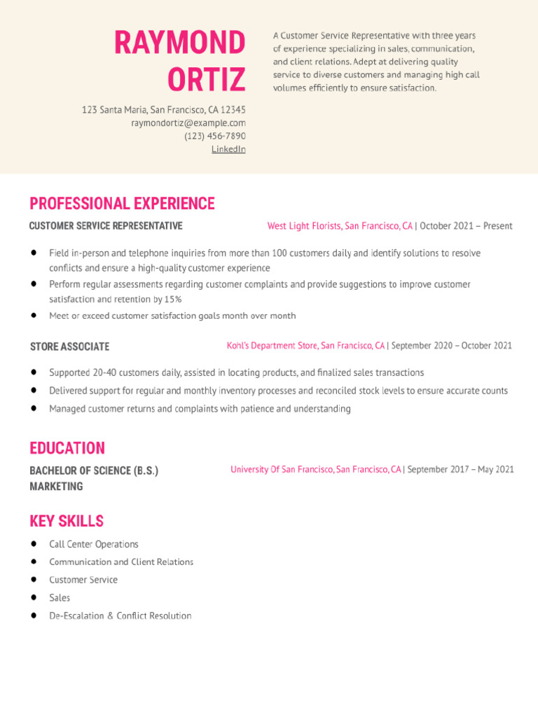 Customer Service Representative - Entry Level | PDF