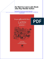 So You Really Want To Learn Latin Book 1 Nicholas Ray Randle Oulton Full Download Chapter