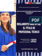 Reglamento de Titulacion Del Iestp Castrovirreyna 2022 Actualizado y Actualizado