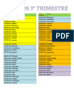 Lista de Diarios 3 Trimestre