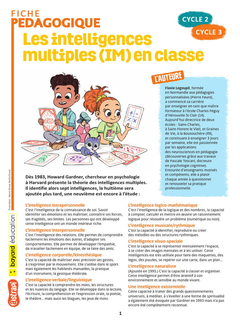 Intelligences multiples en classe CYCLE 3 | PDF | Intelligence ...