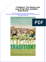 An English Tradition The History and Significance of Fair Play Jonathan Duke Evans Full Chapter