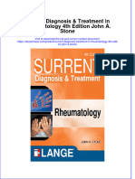 Current Diagnosis Treatment in Rheumatology 4Th Edition John A Stone Full Chapter