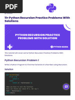 11+ Python Recursion Practice Problems With Solutions - Python Mania