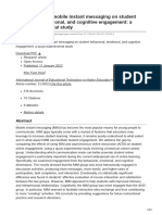 Effects of Using Mobile Instant Messaging On Student Behavioral Emotional and Cognitive Engagement A