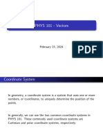 PHYS 101 - Vectors: February 23, 2024