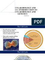 Lecture 6 - The Cell Cycle