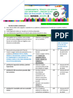 Ingles - Octavo 8, Rubrica de Evaluacion - II Parcial 2024