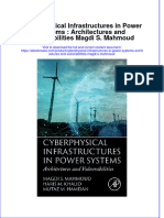 Massfidtale24 - 333cyberphysical Infrastructures in Power Systems Architectures and Vulnerabilities Magdi S Mahmoud Full Chapter