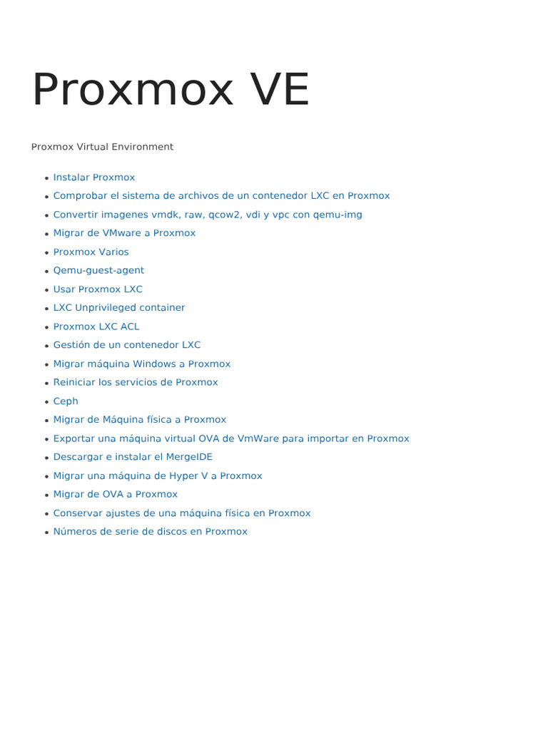 Migración de VMware a Proxmox VE | PDF | Archivo de computadora | V Mware