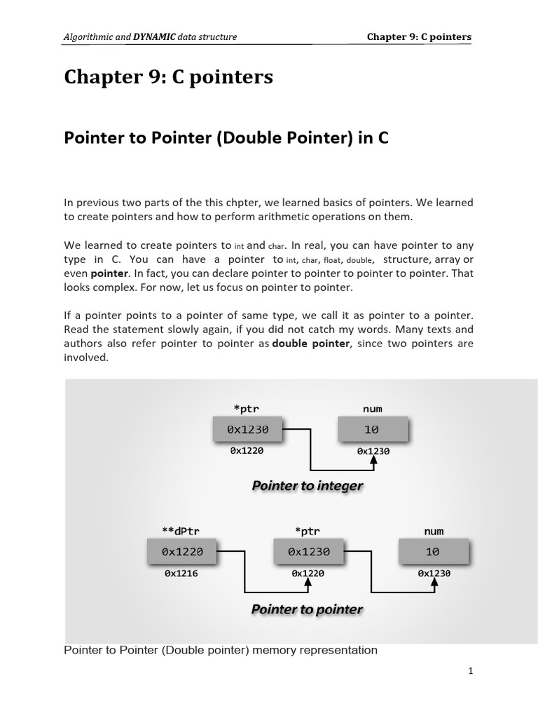 ASD Course - Chap9 - Pointer To Pointer (Double Pointer) in C | PDF ...
