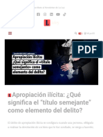 Apropiación Ilícita - El Elemento Típico de Título Semejante - La Ley