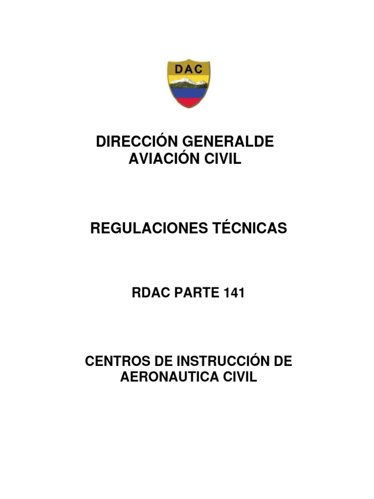 RDAC 141 (ciac) | PDF | Reglas de vuelo por instrumentos | Control de ...