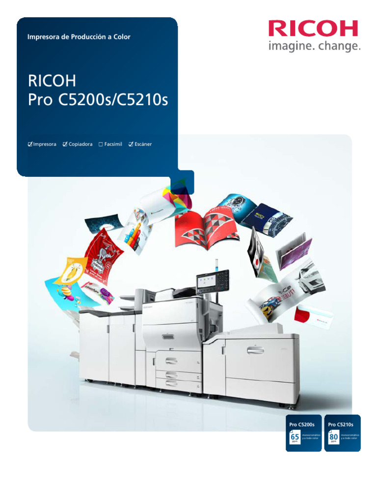 Ricoh Pro C5200S | PDF | Software de la aplicacion | Papel