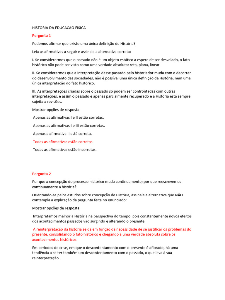 Historia Da Educacao Fisica | PDF | Física | Educação Física