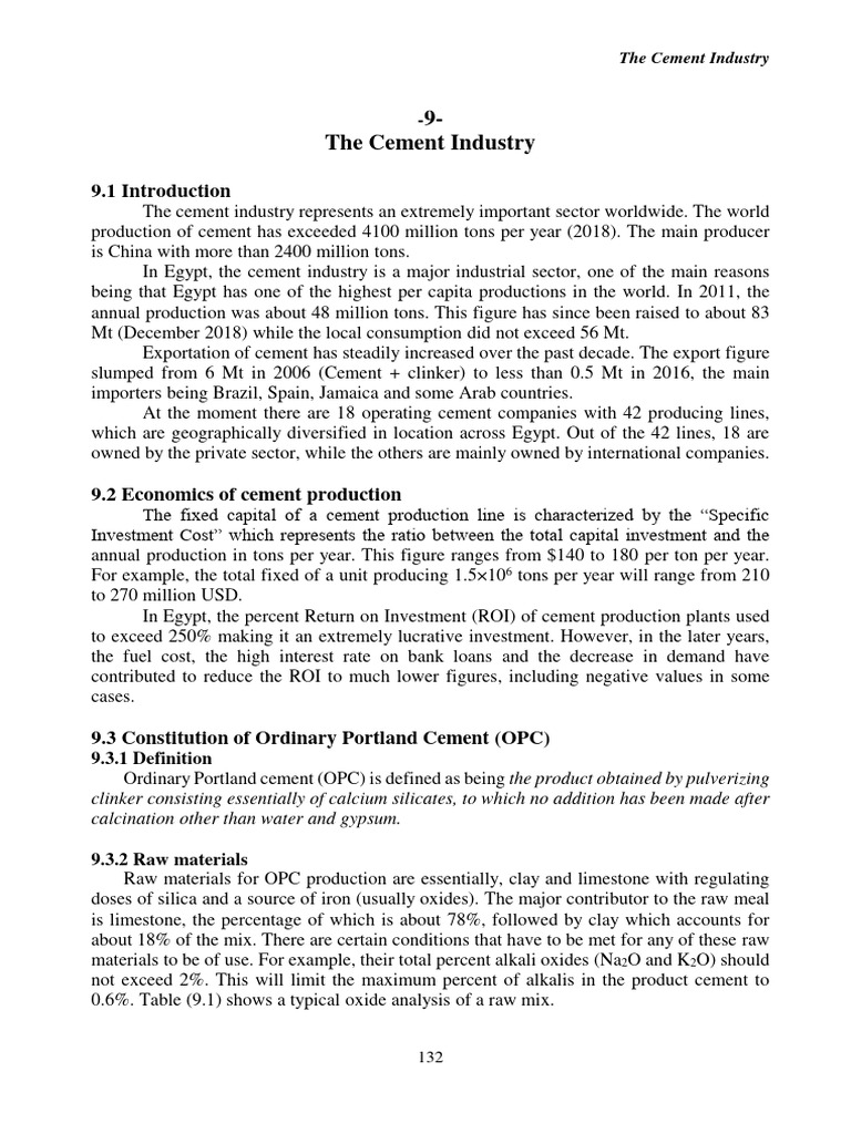 Overview of the Cement Industry | PDF | Cement | Chemistry