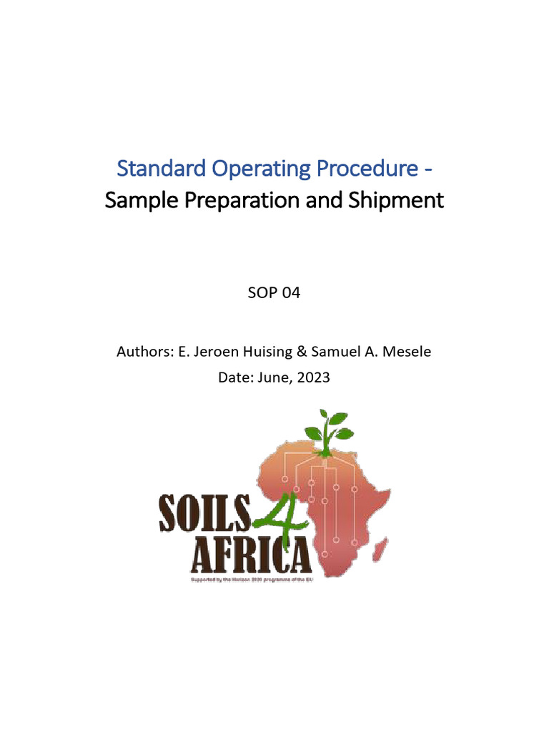 1A SOP Sample PrepandShipment v4 June2023 EN PDF Packaging And Labeling