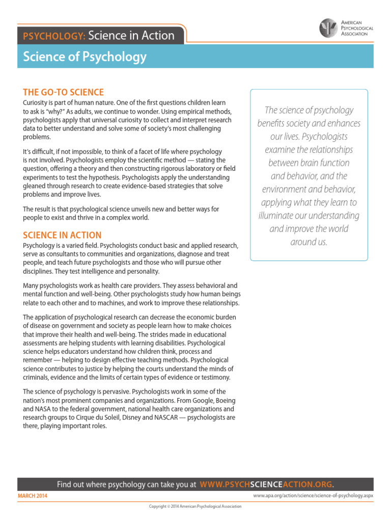 Science of Psychology | PDF | Psychology | Science