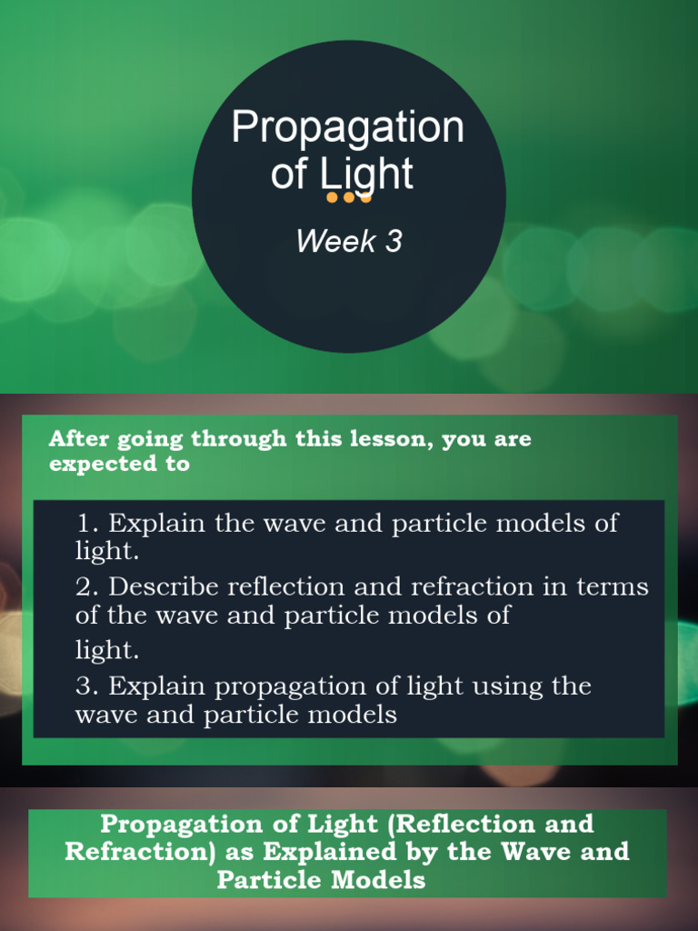 Week 3 Propagation of Light PDF Light Spectrum