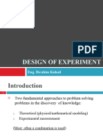 Design of Experiment: Eng. Ibrahim Kuhail