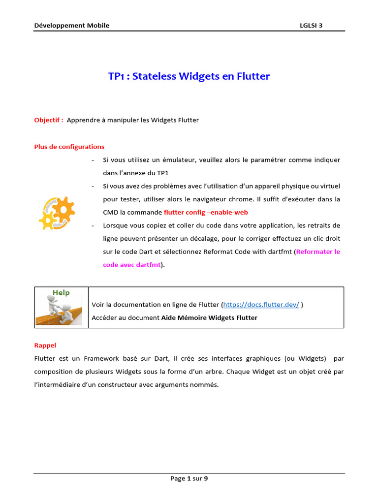 Apprendre à utiliser Flutter Widgets | PDF | Développement de logiciel ...