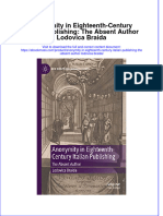 Massfile24 - 335anonymity in Eighteenth Century Italian Publishing The Absent Author Lodovica Braida Full Chapter