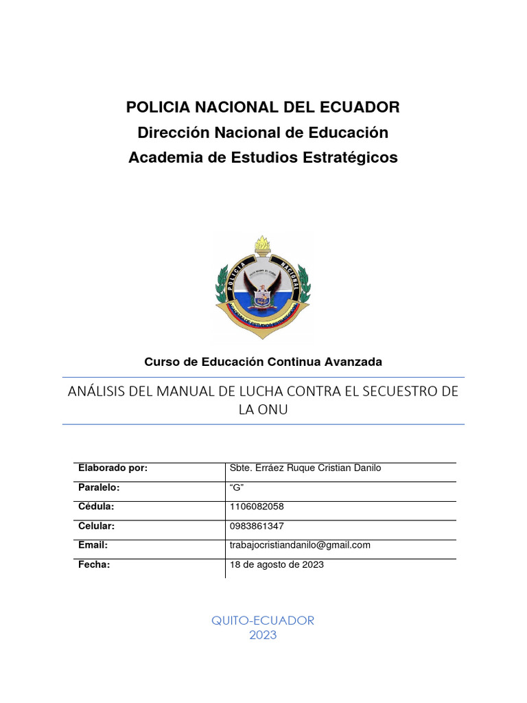 Estrategias de Prevención del Secuestro | PDF | Secuestro | Naciones Unidas