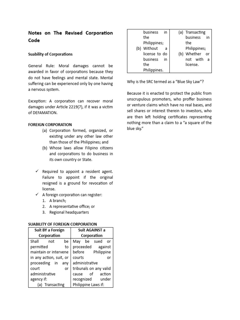 Revised Corporation Code Overview | PDF | Corporations | Crimes