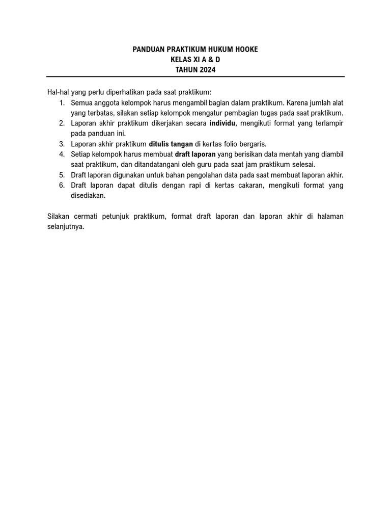 Panduan Praktikum Hukum Hooke | PDF