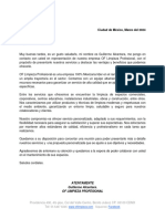 Carta de Presentacion of Limpieza Profesional.
