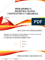 Operadores y Expresiones, Variables y Constantes-Tarde