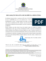 Declaração Negativa de Matrícula Simultânea