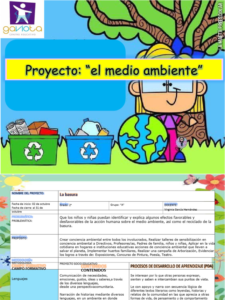 Proyecto Medio Ambiente Del 2 Al 31 de Octubre | Descargar gratis PDF ...