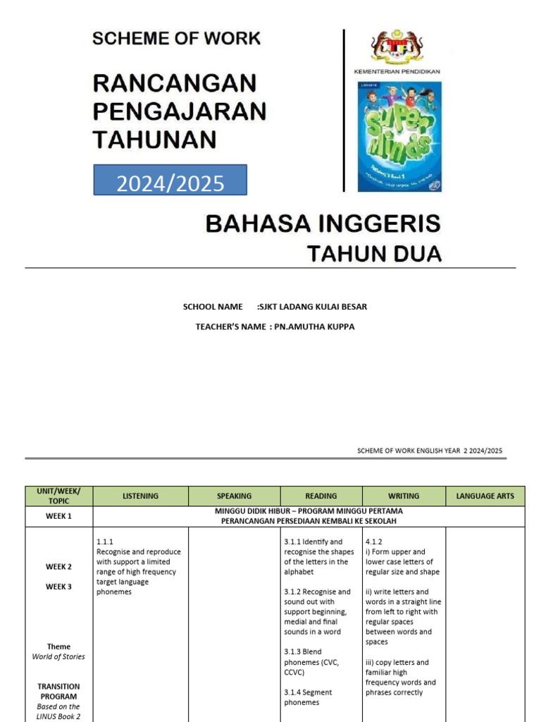 Sow English Year 2 Pdf English Language Word