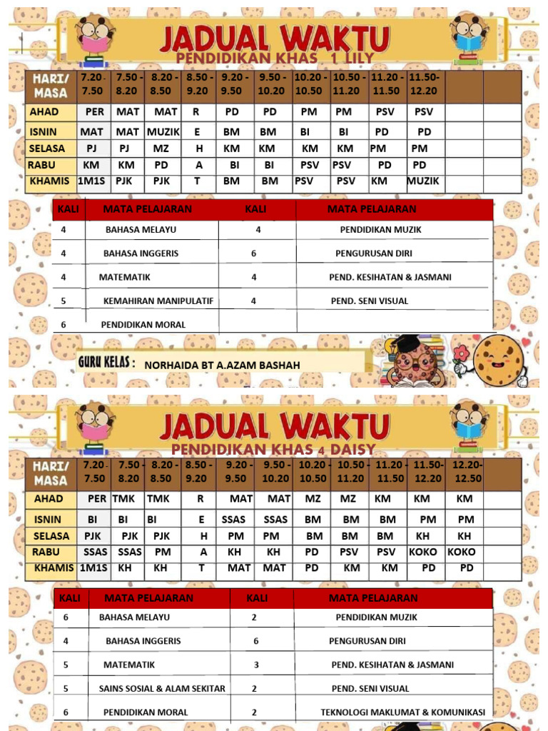 Jadual Terbaru 2023 Pdf