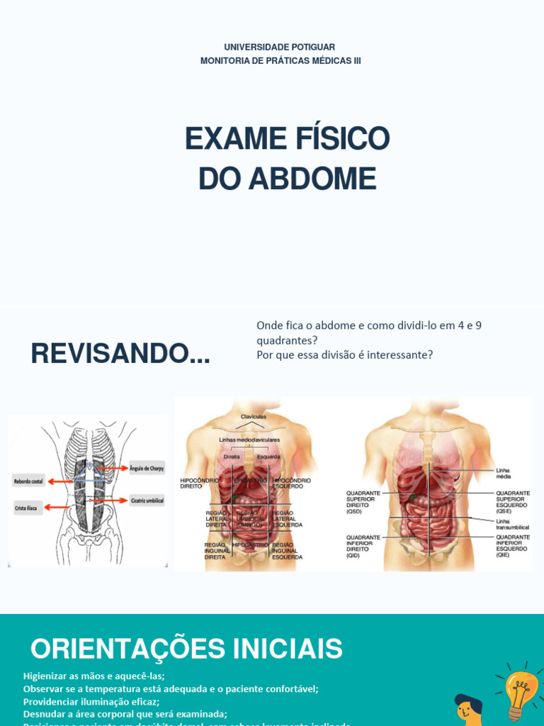 Exame Físico do Abdome: Abordagem Prática | PDF | Fígado | Abdômen