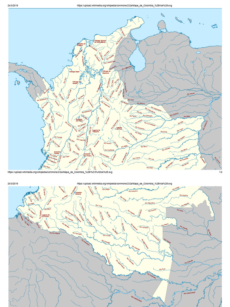 Mapa de Colombia (Ríos) | PDF | Ciencias sociales | Ciencia y matemáticas