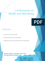 Impact of Dementia On Health and Wellbeing 29th November