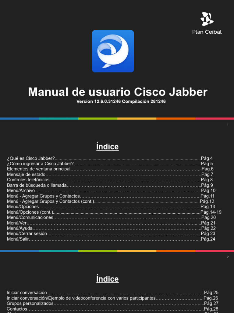 Guía de uso de Cisco Jabber PC | PDF | Chat en linea | Ventana ...
