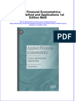 Applied Financial Econometrics Theory Method and Applications 1St Edition Maiti Full Chapter