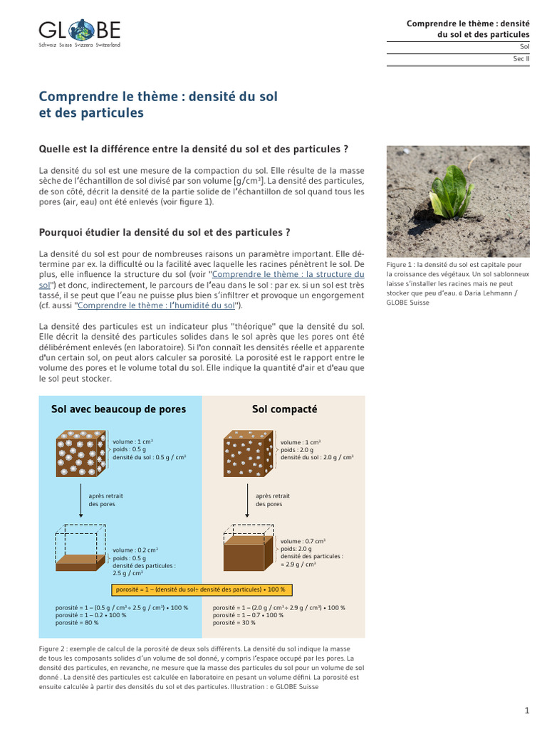 Densité sèche du sol et des particules | PDF | Porosité | Sol (pédologie)