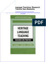 Heritage Language Teaching Research and Practice Sara Beaudrie Full Chapter