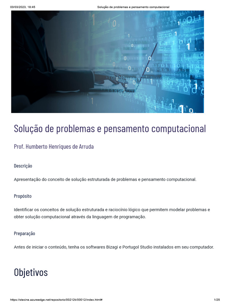Atividades de Pensamento Computacional | PDF | Pensamento | Algoritmos