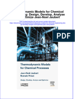 Thermodynamic Models For Chemical Engineering Design Develop Analyse and Optimize Jean Noel Jaubert Ebook Full Chapter