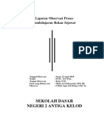 Teja Laporan Observasi Proses Pembelajaran Rekan Sejawat .