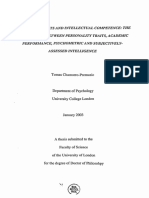 Personality Traits and Intellectual Competence: The Relationship Between Personality Traits, Academic Performance, Psychometric and Subjectively