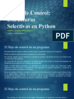 Flujos de Control: Estructuras Selectivas en Python: Profesor: Cristian Robles González Email: Crrobles@unap - CL