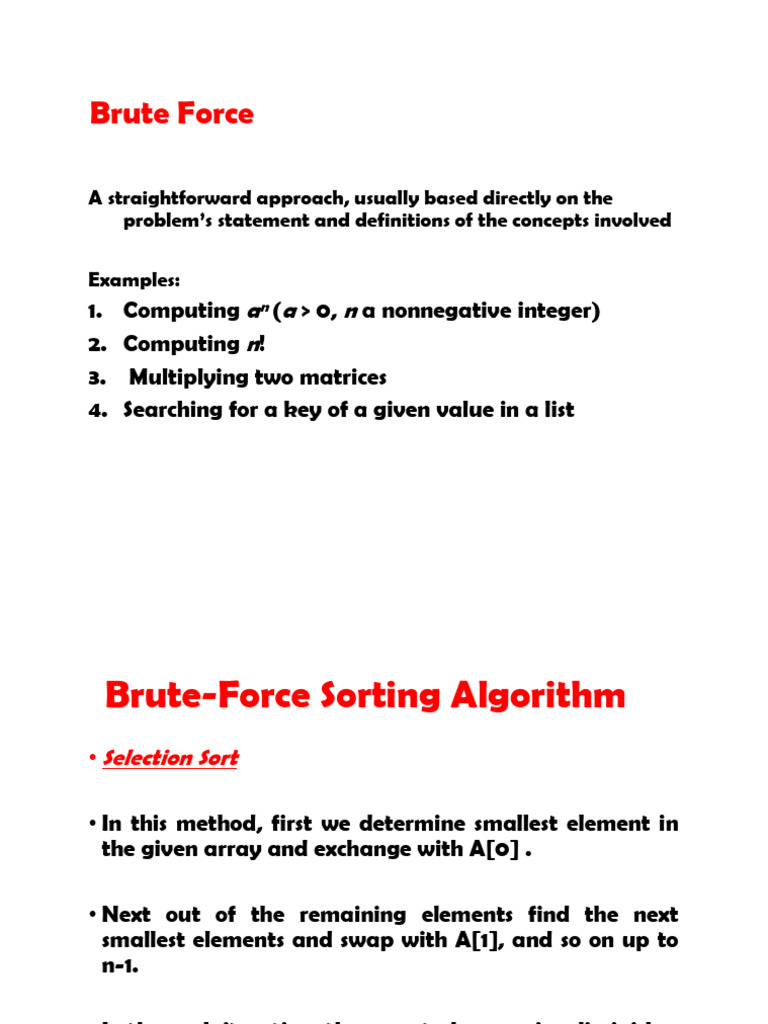 Brute Force Algorithms Overview | PDF | Vertex (Graph Theory ...